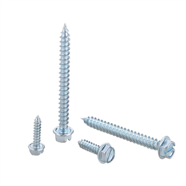 Hex head self tapping screw slotted