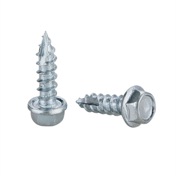 Hex head self tapping screw with cutting thread